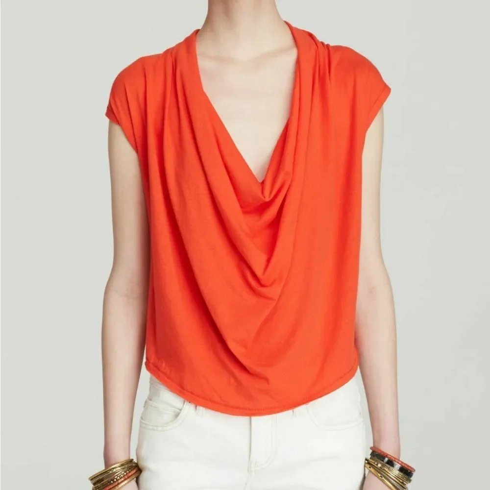 Free-people Women's Red and Orange T-shirt